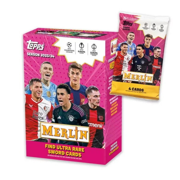 2023-24 Topps Merlin UEFA Champions League Trading Card Blaster Box - Imagen 2