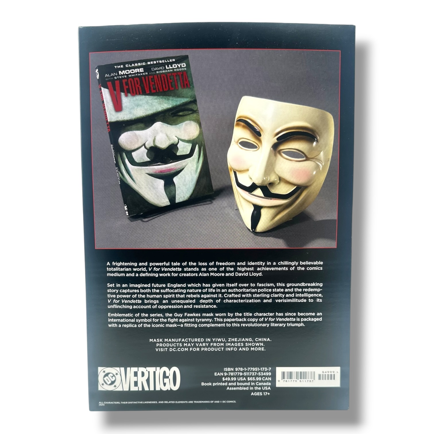 Vertigo – V for Vendetta: Book and Mask Set – Autógrafo Oficial de David Lloyd - Image 2